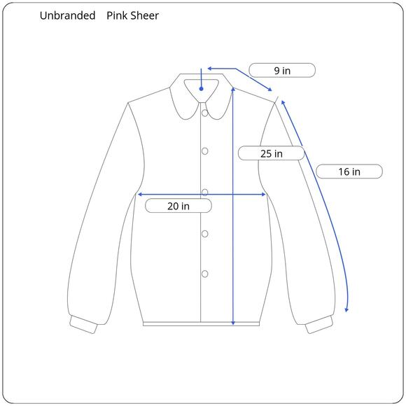 Pale Pink Sheer Floral Mother of Pearl‎ Shell Button Blouse Women's M 3/4 Sleeve - Picture 7 of 7